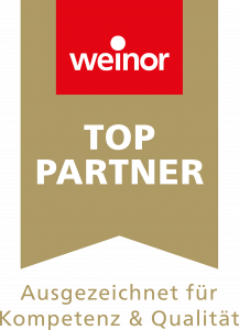Die auszeichnung der Firma weinor als TOP PARTNER.